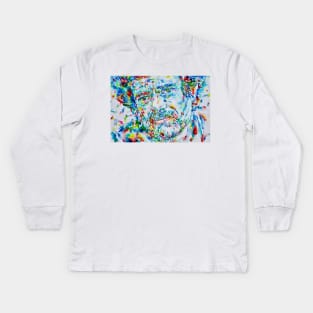 TERENCE MCKENNA watercolor portrait .3 Kids Long Sleeve T-Shirt